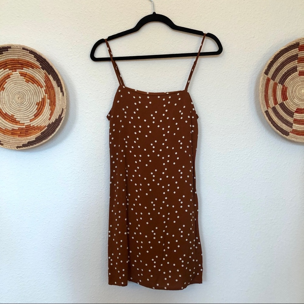 Burnt Orange Polkadot Dress